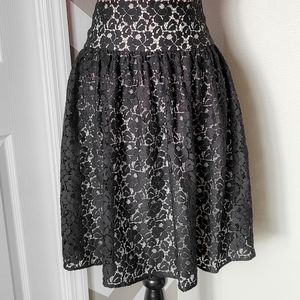 Black Lace Overlay Skirt